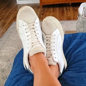 Steve Madden Rezza White distressed Sneakers, like Golden Goose
